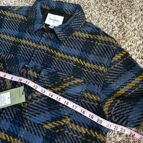 Goodfellow & Co Men's Thick Plaid Woven Shacket In Navy blue Medium - Picture 12 of 12